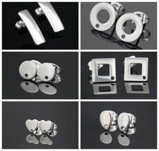 Earrings connector findings diy stud 50pcs stainless steel earring post Jewelry