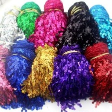 1 Metre Sequin Tassel Trim Fringe 15CM DIY Latin Dance Costume Crafts Gold New