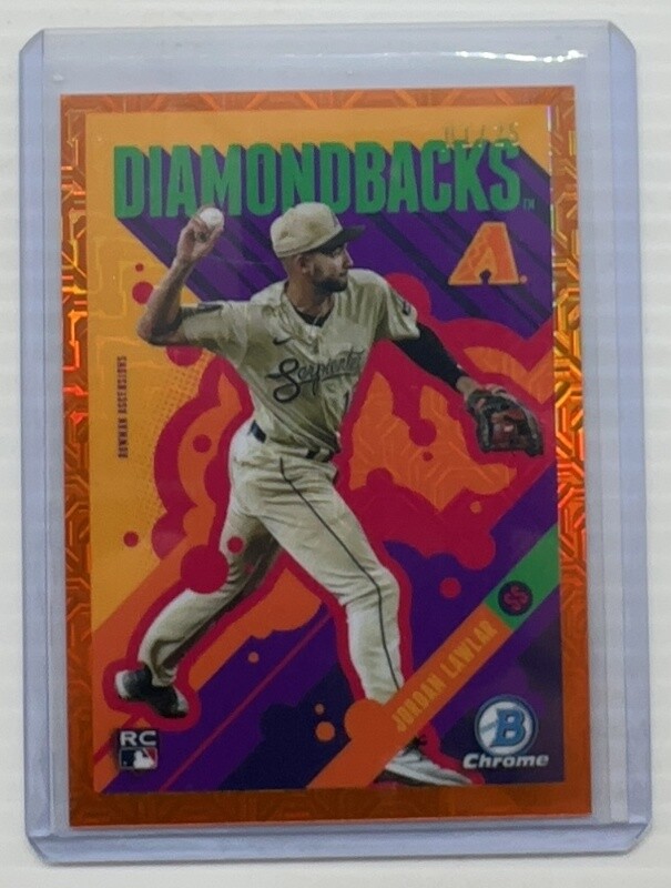 2024 Bowman Chrome Mega Box Jordan Lawlar Orange Refractor Ascensions RC #1/25