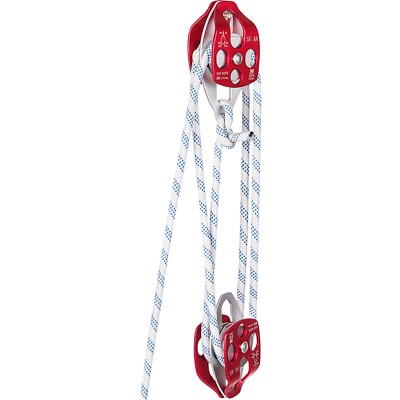 Twin Sheave Block and Tackle 7700Lb Pulley System 200 ft x 1/2'' Braid Rope