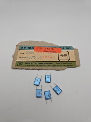 5x Vintage Roederstein ERO KP1835 2,5% 0,015uF 15nF 63V Audio Grade NOS (Z43-2)