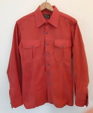 Vintage 70s 80s JC Penney Orange Rockabilly Mod Grunge Button Down shirt Size M