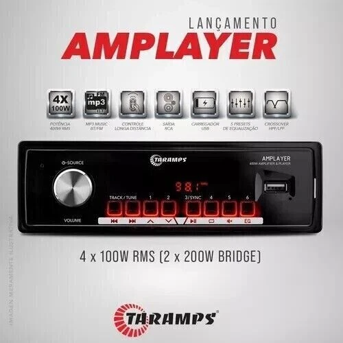 Radio Taramps amplayer Player Mp3 Bluetooth Usb Amplificador 4x100w 400w Rádio.. - Image 4 of 4