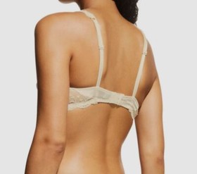 $185 Lise Charmel Women's Beige Splendeur 2-Part Full-Cup Lace Bra Size 34E
