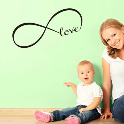 LOVE Infinity Wall Decal Lettering Word Removable Vinyl Quote Decor Sticker US