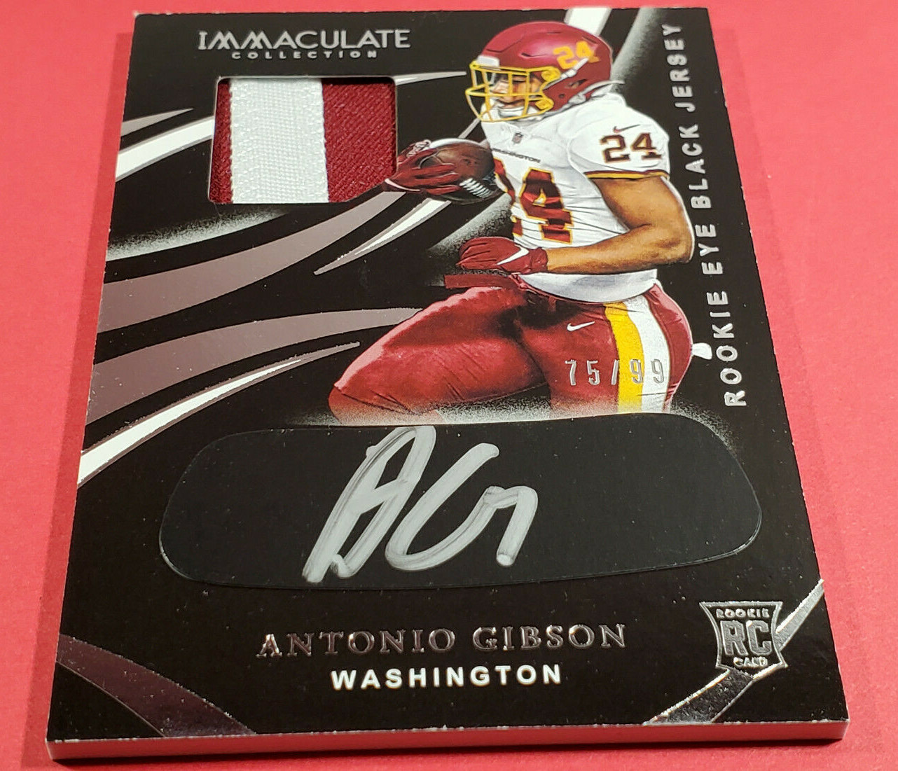 2020 IMMACULATE ANTONIO GIBSON ROOKIE EYE BLACK SILVER AUTO PATCH SIGNATURE #/99