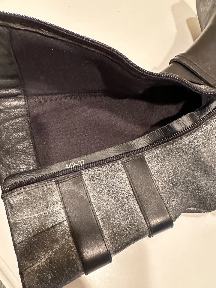 Botas de cuero Antelope COMO NUEVAS gris envejecido y negro para mujer 37 EE. UU. 6-6,5. D12 Foto 4 de 4