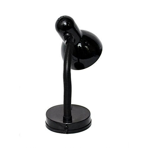 Simple Designs LD1003-BLK Basic Metal Flexible Hose Neck Desk Lamp Black - Picture 2 of 4
