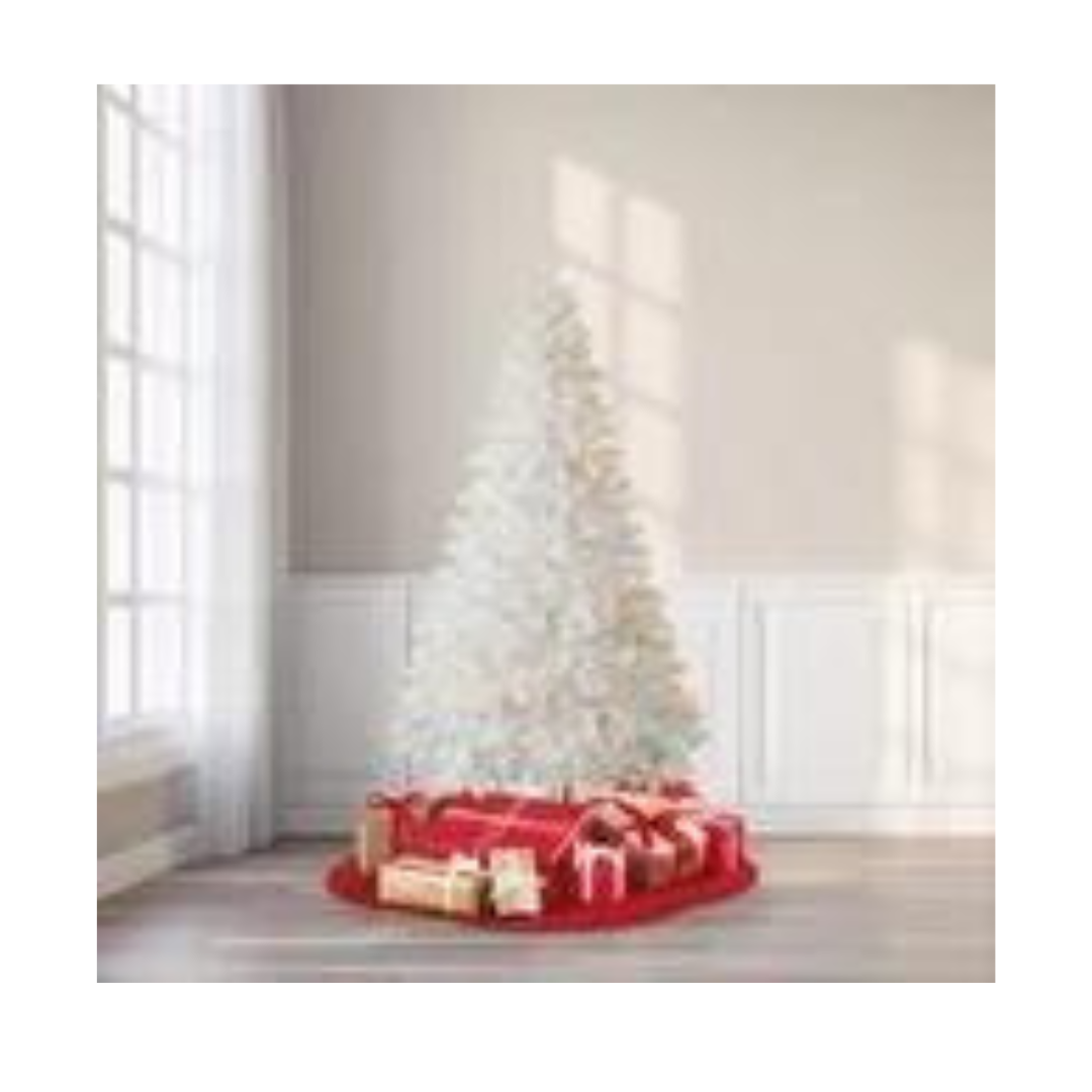 Artificial PreLit White Christmas Tree 6.5 ft with Incandescent Lights
