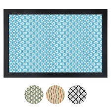 ArtToFrames Custom Cork Bulletin Board Waves Framed in Satin Black