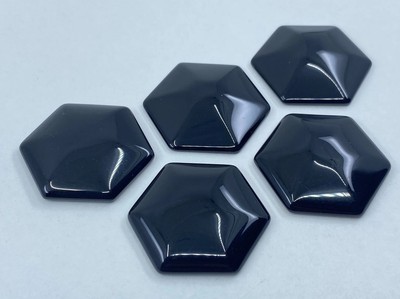 Natural Black Onyx Hexagon Shape Cabochon 8mm To 20mm Polished Loose Gemstone