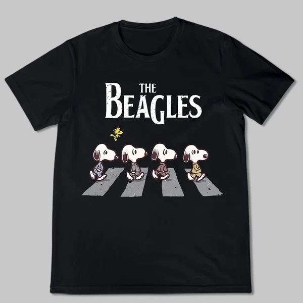 Snoopy The Beagles Rock Band Funny Unisex T Shirt S-5XL