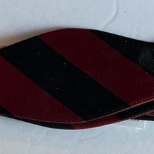 Bow Tie Men BURGUNDY BLACK Stripe SELF TIE Bowtie