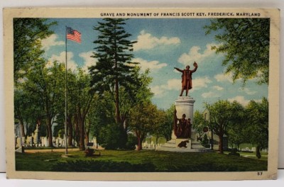 Frederick MD Grave and Monument of Francis Scott Key Postcard F6