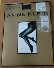 Vintage Anne Klein Signature Control Top Pantyhose Ultra Sheer Black Lycra New