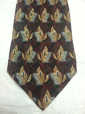 TESORO ROSSO MENS TIE BURGUNDY GOLD GRAY BLACK 4 X 60 NWT