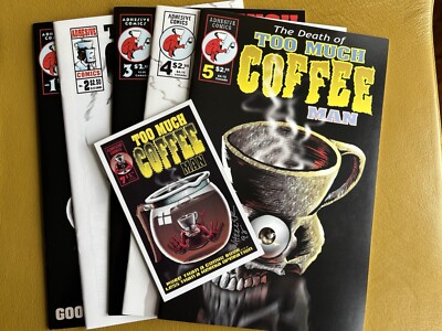 Too Much COFFEE man ( Issues 1,2,3,4,5 And Artist Autograph By Shannon Wheeler