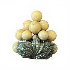 Vintage Scarf Clip Gold Tone Beads Large Ornate Design Metal Has Nice Detail