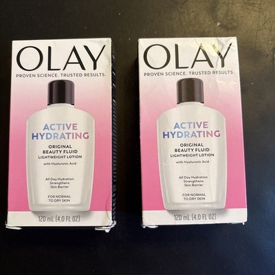 Olay Active Hydrating Original Beauty Fluid Lotion, 4 fl Oz, Pack of 2
