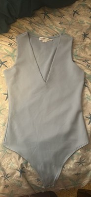 Buy Good American Blue Deep V Tank Bodysuit in Scuba For Women Online