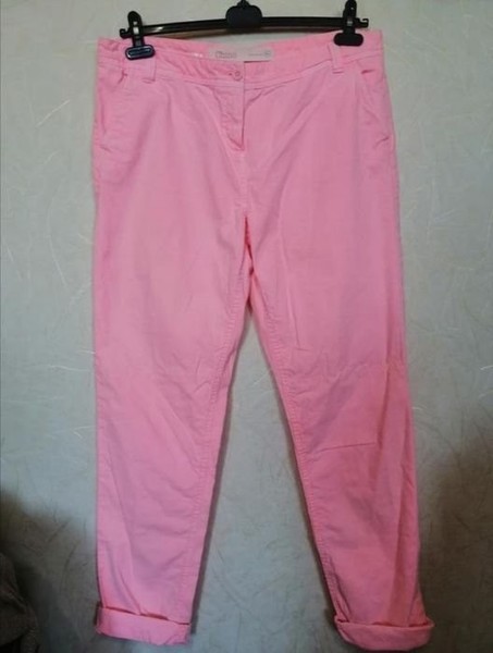 Women Trousers Pink Cotton 44