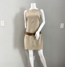 Zara Short Fitted Dress Light Camel Beige Sizes S/M Only One Belt Lined 3152/310