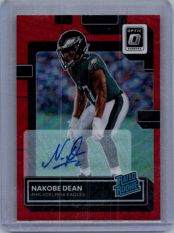 2022 Donruss Optic #274 Nakobe Dean Rated Rookies Autographs Red #/75