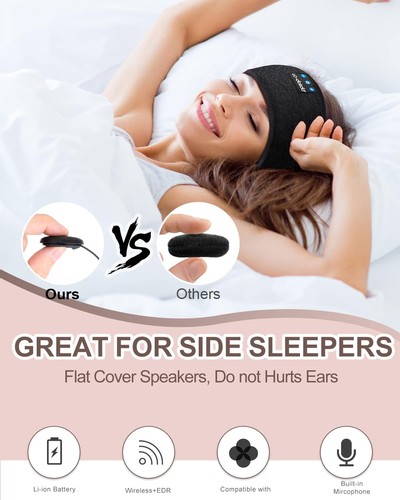 Cuffie Archetto Bluetooth Cuffie per Dormire Fascia Musicale Accoglienti S... - Foto 2 di 7