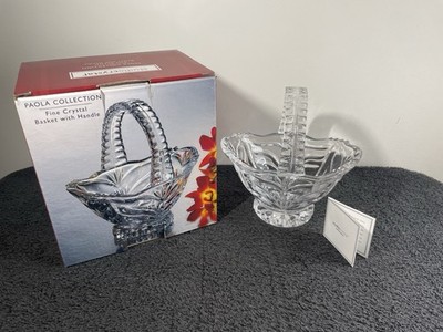 PAOLA Collection Fine Crystal Basket New in Open Box  Studio Home