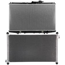 AC Condenser Cooling Kit & Aluminum Radiator For Honda Accord 1998-2001 2002