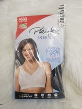 NEW Playtex 18 Hour Ultimate Shoulder Comfort Wireless Bra Sz 48DD Black 4693