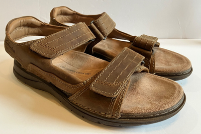 NEW CLARKS men\'s nature trek sandals in tan Clarks Nature Trek Sandal - Tan Leather/ Suede | Editorialist main image 2
