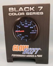 NEW Glow Shift 2-1/16" Black 7 Color 30 PSI Turbo Boost Vacuum Gauge Kit SG-C701