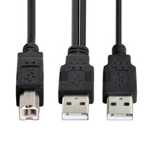 Dual USB 2.0 Male to Standard B Male Y Cable 80Cm for Printer  Scanner