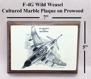 F-4G Wild Weasel Marble Plaque on Prowood Composite