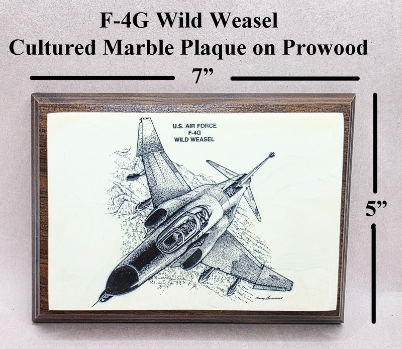 F-4G Wild Weasel Marble Plaque on Prowood Composite