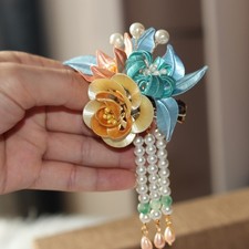 Flower Hairpin Daily Headpiece Multicolor Hanfu Accessory Qipao Hair Clip