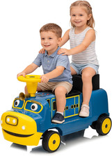 2 Seater Ride on Train Trackless, 12V Kids Ride on Toy with Height Adjustable Se