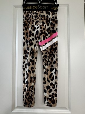 Justice Sport  Leopard Print Leggings, Brown Size L (12/14)