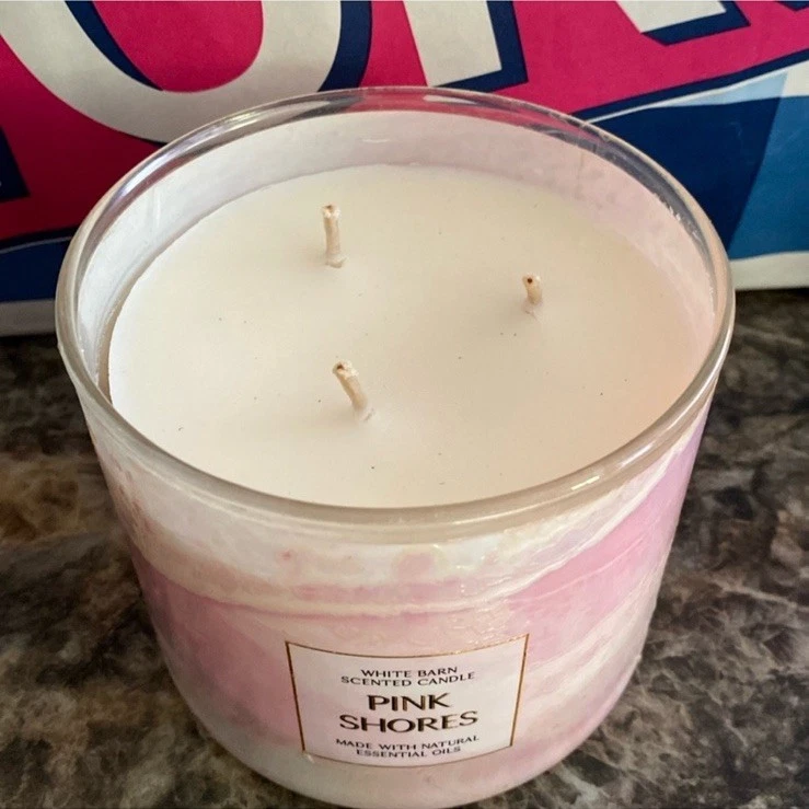 Bath & Body Works 3芯蜡烛粉色海岸1.蜡烛14.5盎司 全新 — 第 2/3 张图片