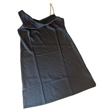 Pink Rose Little Black Dress One Shoulder Chain Strap Cocktail Women's L NWT LBD