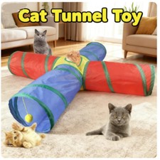 Hot Foldable Cat Tunnel Tube Interactive Fun Kitty Training Toy Boredom Buster f
