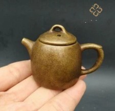 Antique Copperware Collection Copper Brass Plain Teapot Handle Mini Ornaments Antique Copperware Collection Copper Brass Plain Teapot Handle Mini Ornaments - Image 1