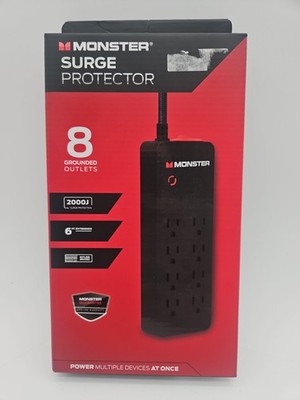 Monster Universal 8 grounded Outlet  Surge Protector 2000 j with 6 ft ext cord
