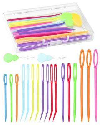 FIVEIZERO 19 Pcs Yarn Needles Set, Assorted Bent Colorful 17PCS