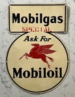 RARE VINTAGE ORIGINAL 1941 MOBIL GAS OIL METAL TIN TACKER SIGN MOBILGAS MOBILOIL