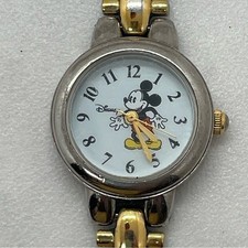 Vintage Disney Mickey Mouse Watch Two Tone Ladies Untested As Is
