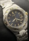Vtg New 2001 SEIKO Perpetual Calendar Men’s 40mm Quartz Watch Steel Gold Blue