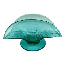 Tiara Glass Sandwich Napkin Holder in Spruce Green, Excellent Condition