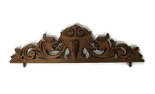 Gothic Hand Carved Wood French Pediment Ornate Over door Architectural Dragons r